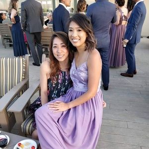 CUSTOM MADE BRIDESMAID DRESS PURPLE W/BEADING